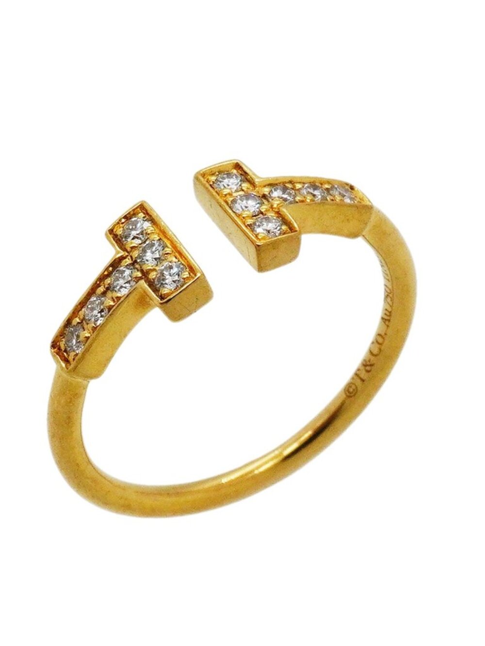 Tiffany & Co Ring T Wire 18K Yellow Gold Diamond